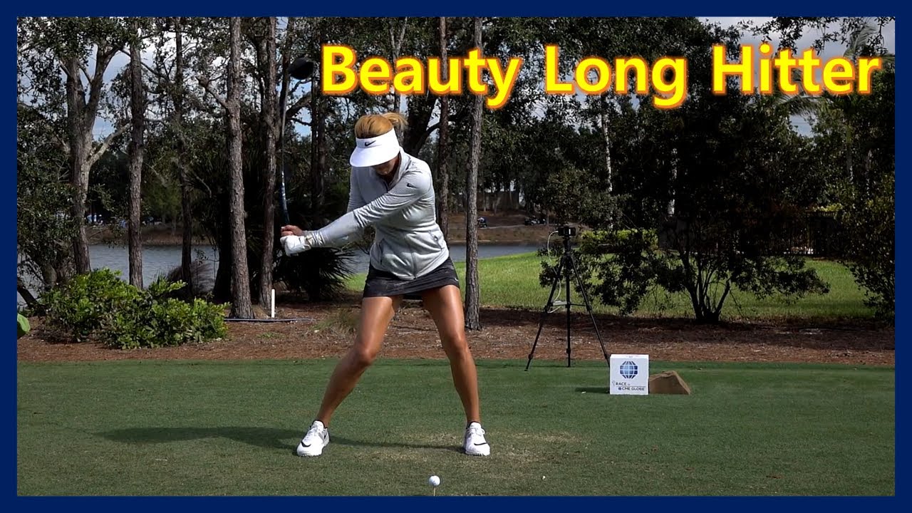 美人ゴルファー「ミッシェル・ウィー」のパワフルスイングスローモーション, Beauty Power Hitter "Michelle Wie" Powerful Swing & Slow motion