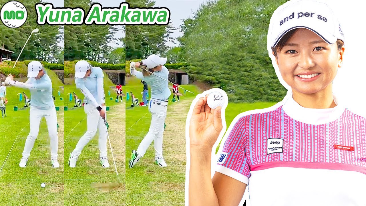 Yuna Arakawa 荒川侑奈 日本の女子ゴルフ スローモーションスイング!!!