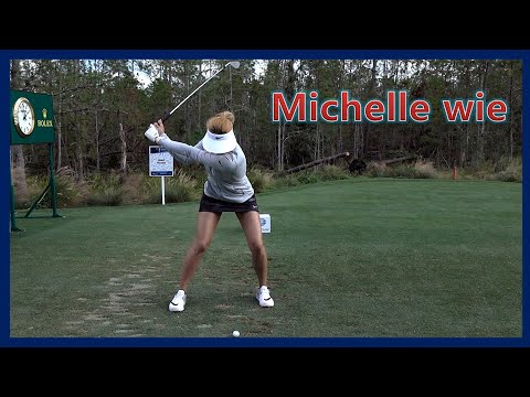 美女長打者「Michelle wie」幻想的なスイングモーション＆スローモーション, Beauty long hitter "Michelle wie" Fantastic swing motion