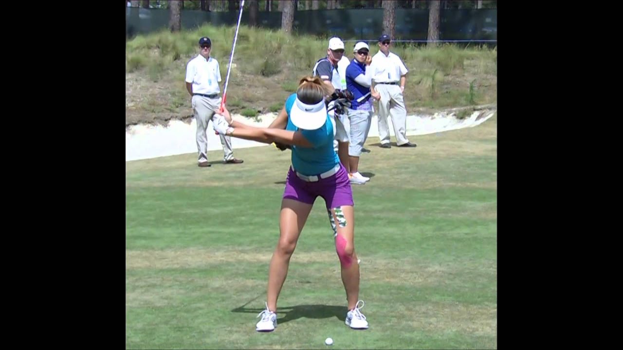 ミッシェル・ウィー　　アイアンショット　スロー動画