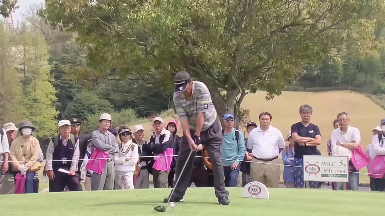 尾崎将司プロ　ゴルフ スイング スローモーション