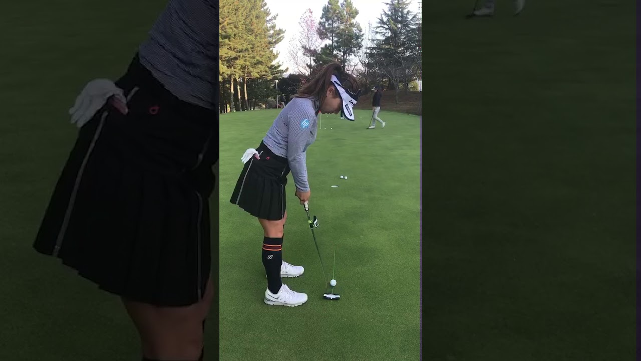 有村智恵プロ GreenOn『LASER COACH PUTTING』（グリーンオン レーザーコーチ パッティング）使用動画