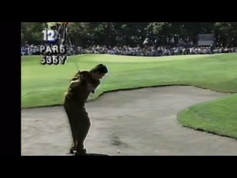 ジャンボ尾崎・中嶋常幸　残り50ヤード距離のあるバンカーショット