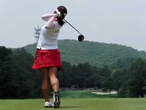 ゴルフ 有村智恵 スイング スローモーション