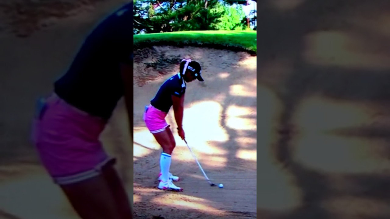 【ゴルフスイング】キム・ハヌル：バンカーショット（後方からスロー映像）