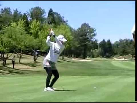 横峯　さくらプロ　スイング　ドライバーショット　後方　サントリーレディース2013　プロアマ
