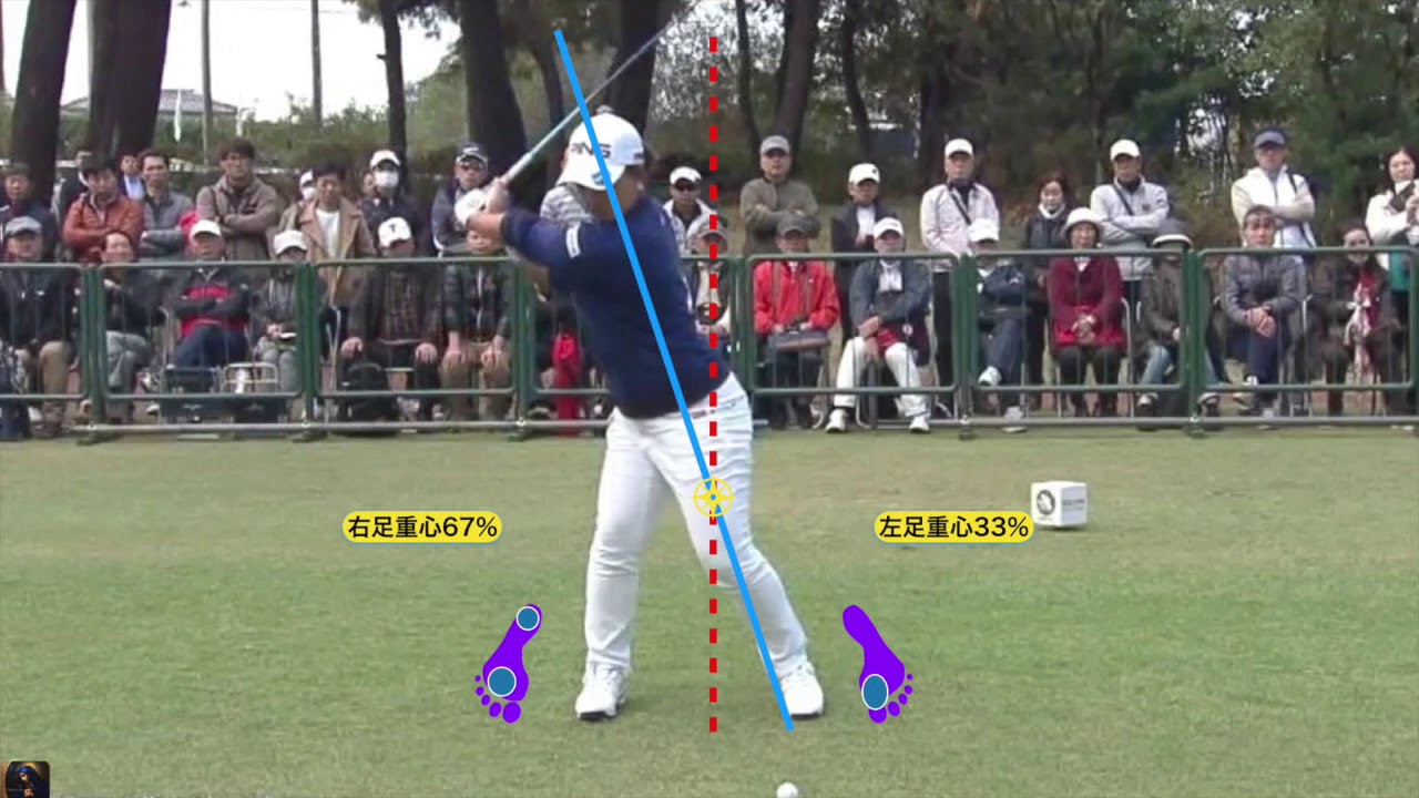 鈴木 愛、スイング軸変化による重心配分