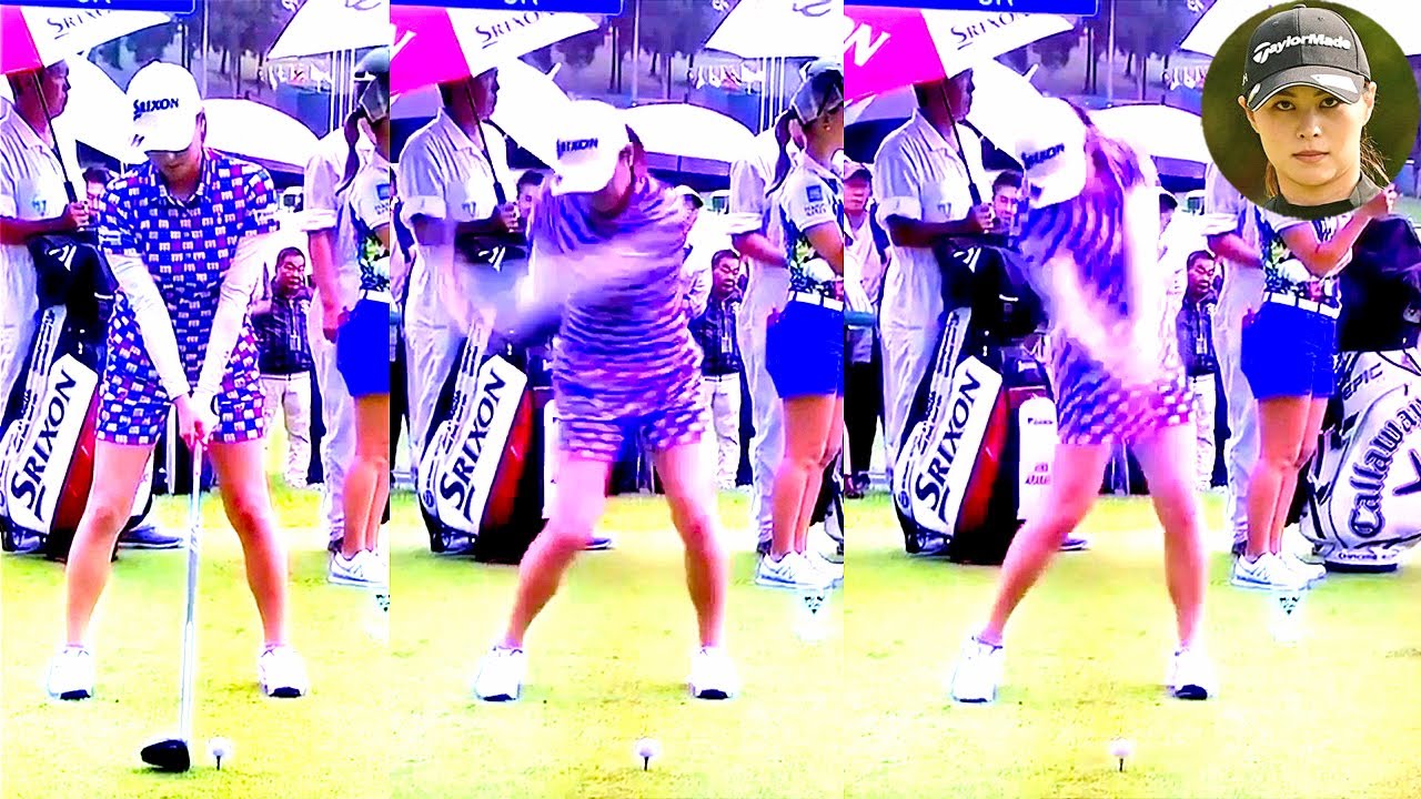 新垣比菜 Hina Arakaki プロゴルファー DRIVER SHOT SLOW MOTION !!!