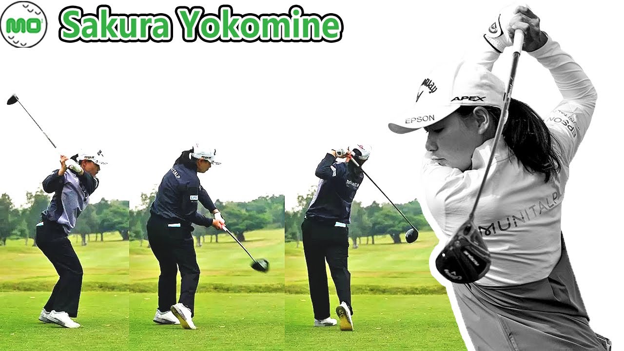 Sakura Yokomine 横峯さくら  日本の女子ゴルフ スローモーションスイング!!!