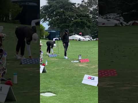 Michelle Wie front on iron swing #usopen #golf