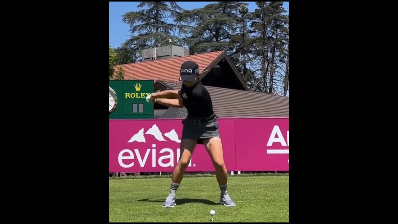 LPGA美女ゴルフ選手「渋野日向子」幻想的なスイングモーション＆スローモーション,Power hitter "Hinako Shibuno" Fantastic swing & slow motion