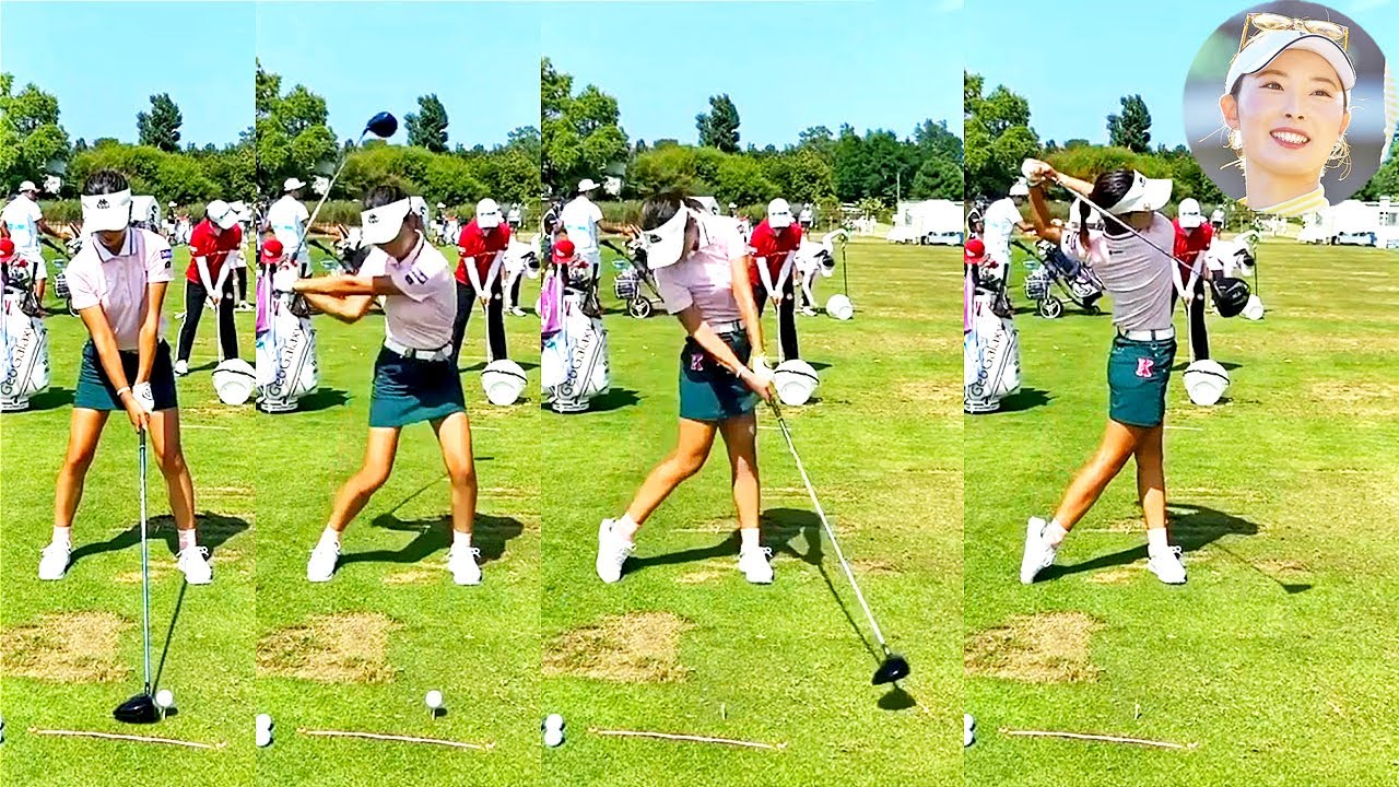 鶴岡果恋 Karen Tsuruoka プロゴルファー DRIVER SHOT SLOW MOTION !!!