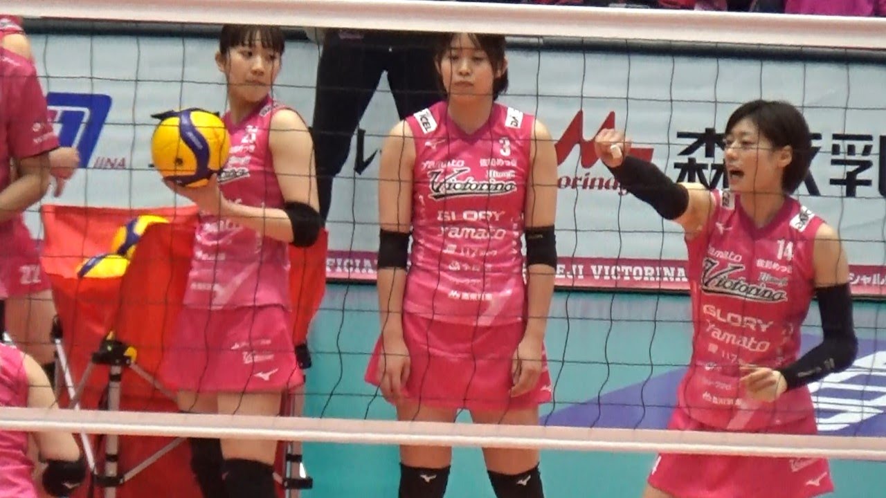 ヴィクトリーナ姫路試合前練習ＶＳトヨタ車体クインシーズ