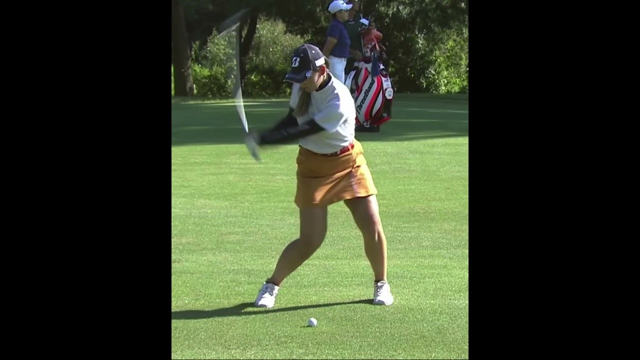 【けっこう振ってます 吉田優利ユーティリティー】ゴルフ　スイング　ゴルフスイング　初心者　スロー　スローモーション　ドライバー　アイアン　プロ　女子プロ　ゴルフ女子　2022.11　#shorts