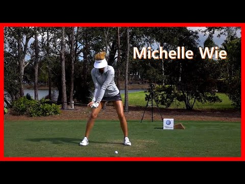 Beauty golfer Michelle Wie Powerful Swing Motion & Slow Motion,美女長打者 Michelle Wie パワフルスイングモーション