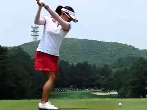 女子プロゴルファー有村智恵 ドライバー スイング　スロー動画