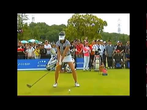 ゴルフスイング基本　木戸愛・古閑美保　お手本にしたい綺麗なスイング一部スロー