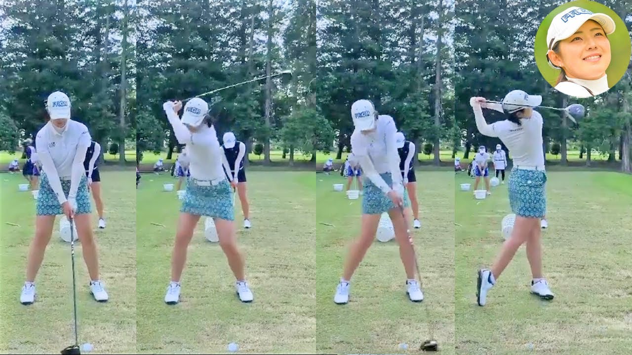 辻梨恵 Rie Tsuji プロゴルファー DRIVER SHOT SLOW MOTION !!!