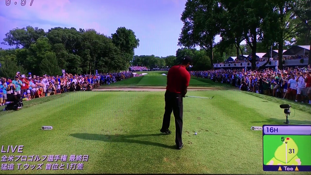 2018年タイガーウッズ3番アイアンショット