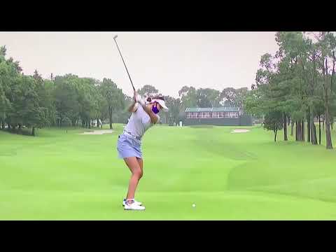 原英莉花　ゴルフ スイング スローモーション