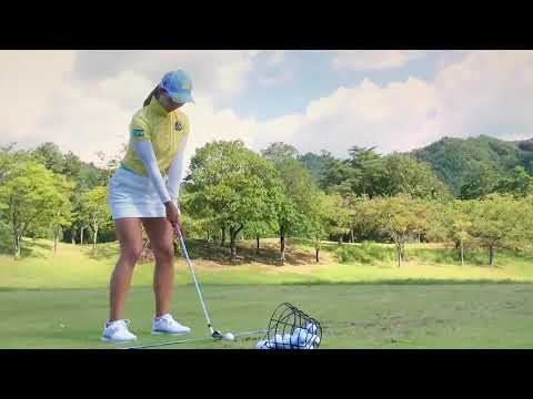 松田鈴英　ゴルフ スイング スローモーション