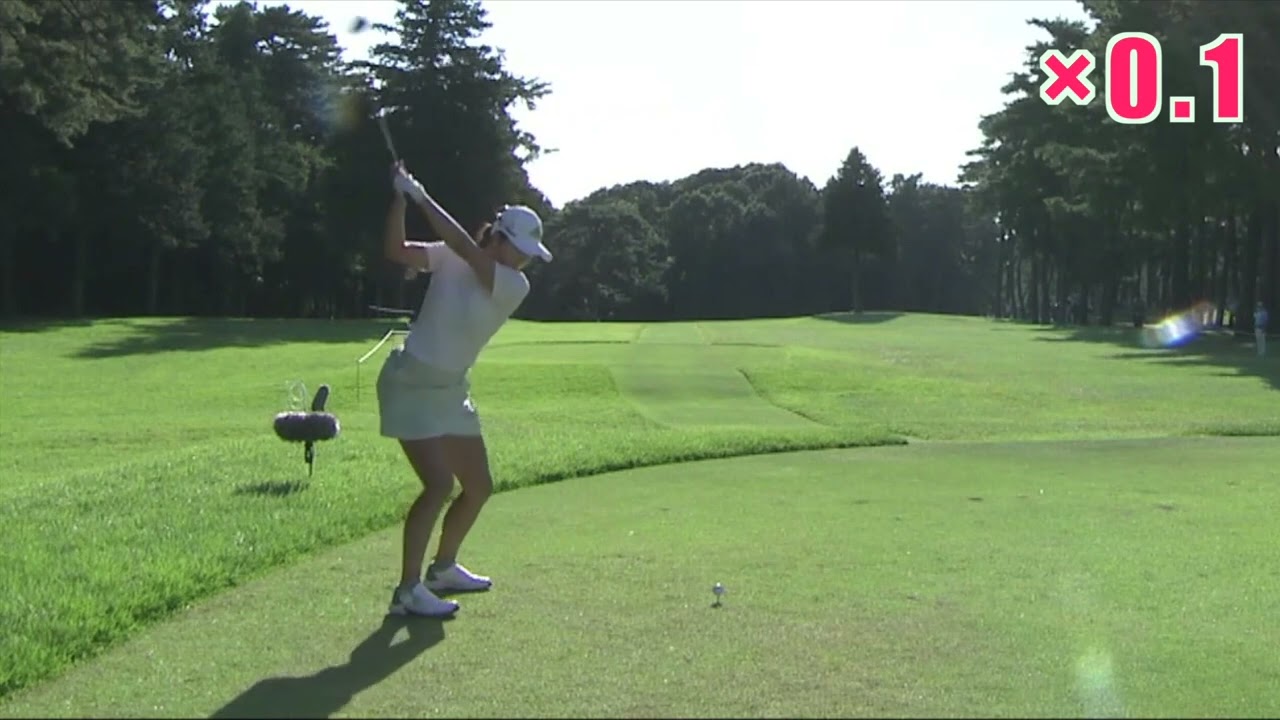 【森田遥】ゴルフスイング　ドライバー　スロー　後方　バック　22年10月