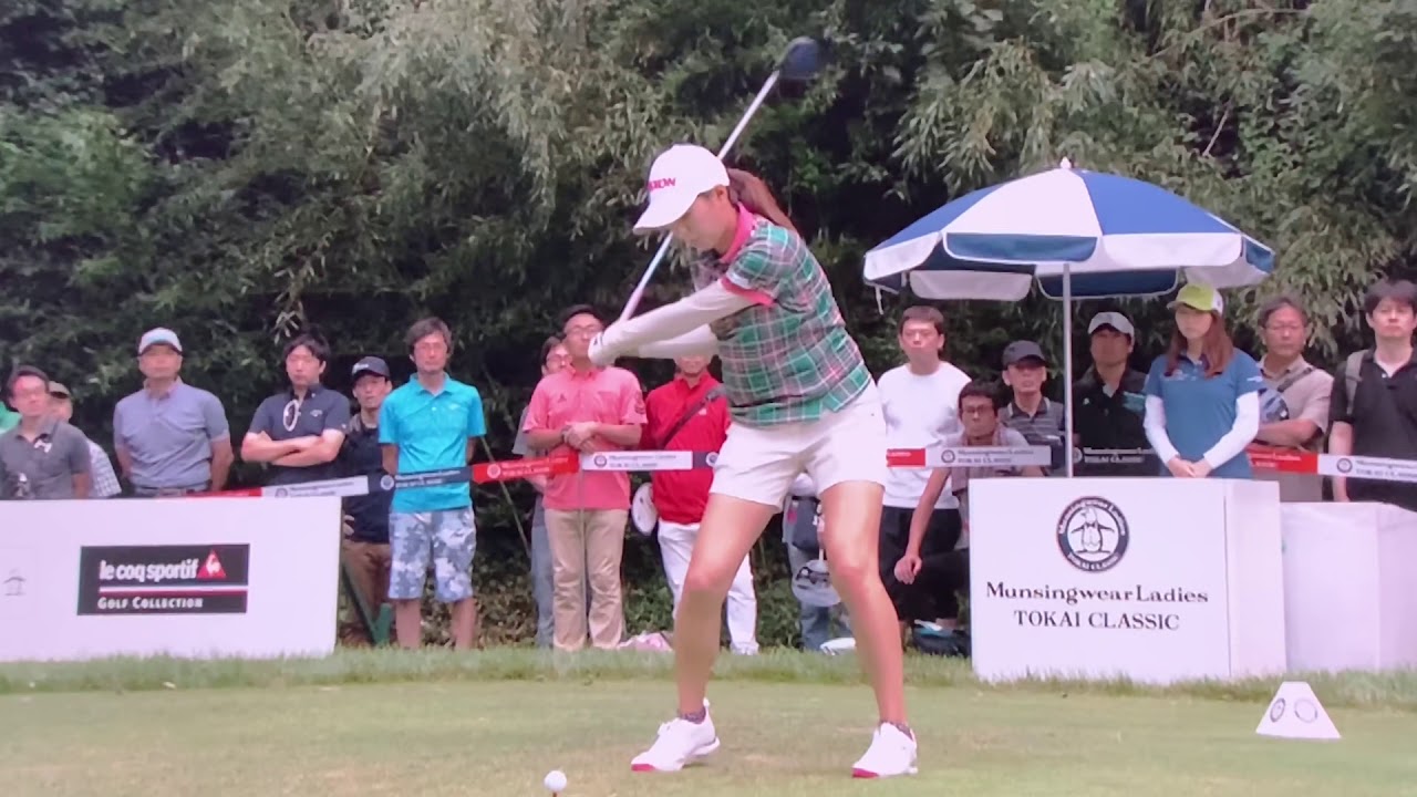 【ゴルフ】 新垣比菜 スローモーションスイング 2018 第49回マンシングウェアレディス東海クラシック第2日