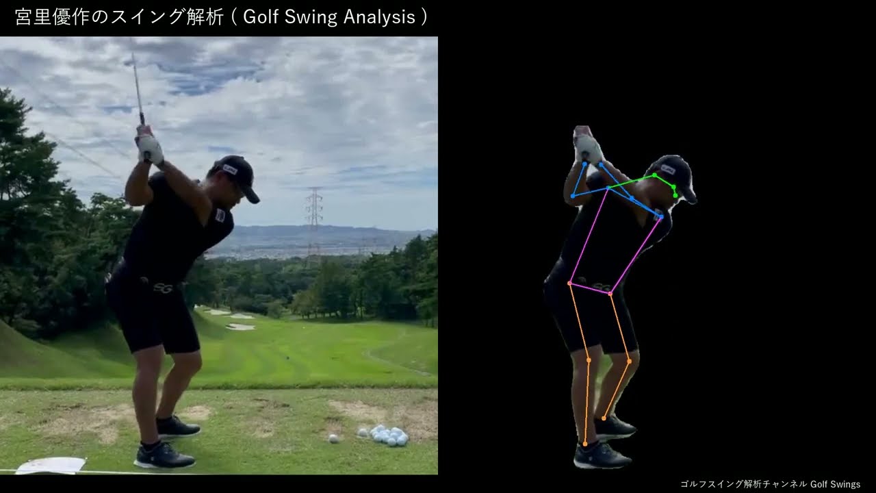 【ゴルフ】宮里優作のスイング解析 スローモーション 2021年【後方】