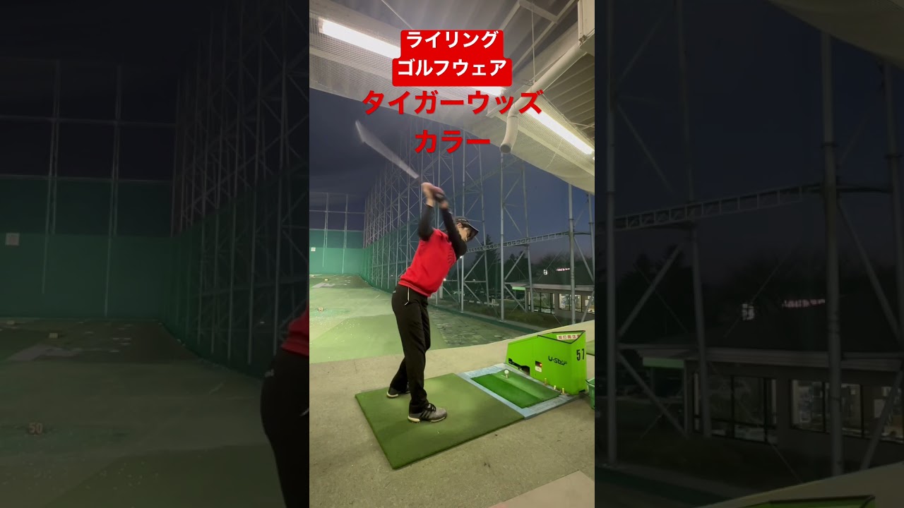 ライリングのゴルフウェア。タイガーウッズカラーで練習 #golf #golfswing #ゴルフ #shorts #short