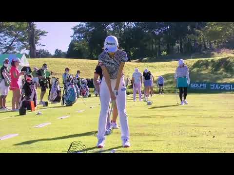 安田祐香　ゴルフ スイング スローモーション