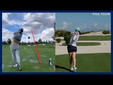 Beauty🔥Long Hitter "michelle wie West" Powerful Swing  & Slow motion, 美女🔥長打者「michelle wie」パワースイング