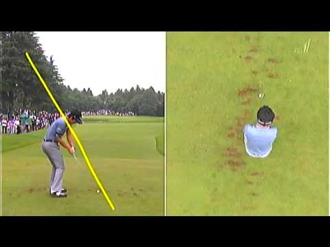 【石川遼】ゴルフスイング動画　後方アングル「アイアンでピン寄せスーパーショット！！」