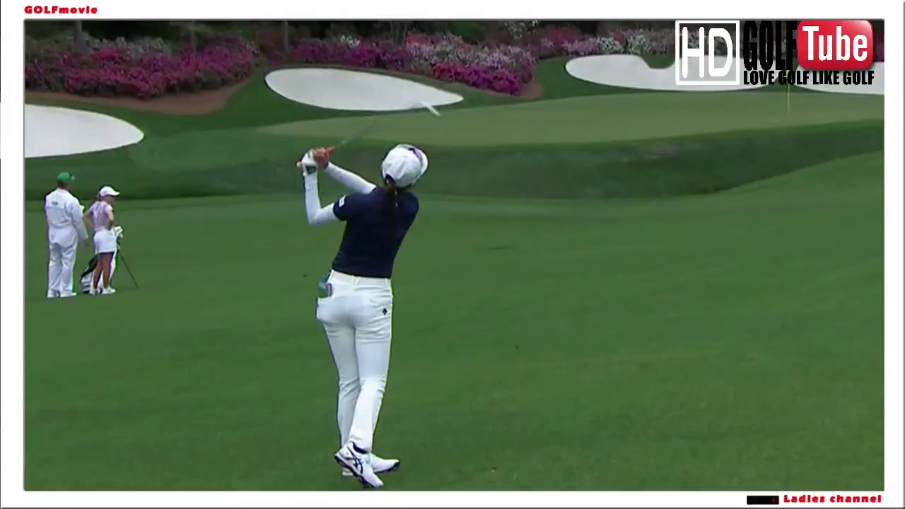 安田祐香~がんばって～オーガスタ13番レイアップ後のSHOT！good!shot!【golf】
