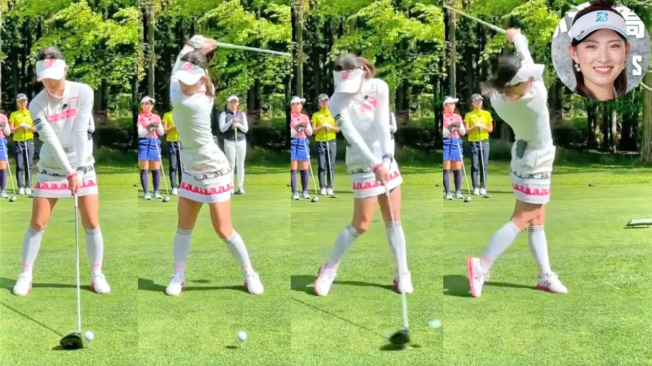 植手桃子 Momoko Uete プロゴルファー DRIVER SHOT SLOW MOTION !!!