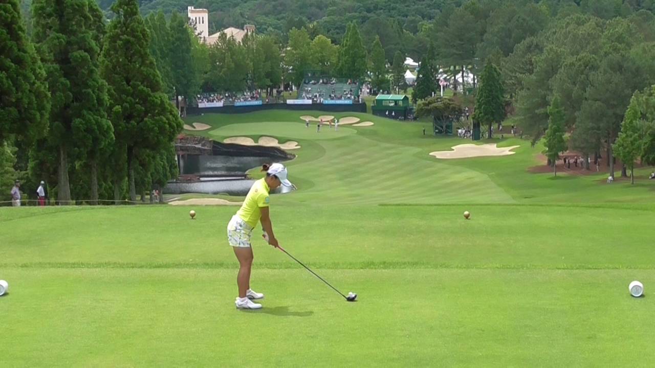 【女子 ゴルフ】有村智恵 選手　日本ツアー復帰初戦　サントリーレディース2016　アマプロチャリティー　18番ティー