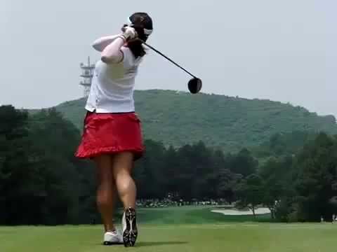 女子プロゴルファー有村智恵 スイング ドライバースロー動画