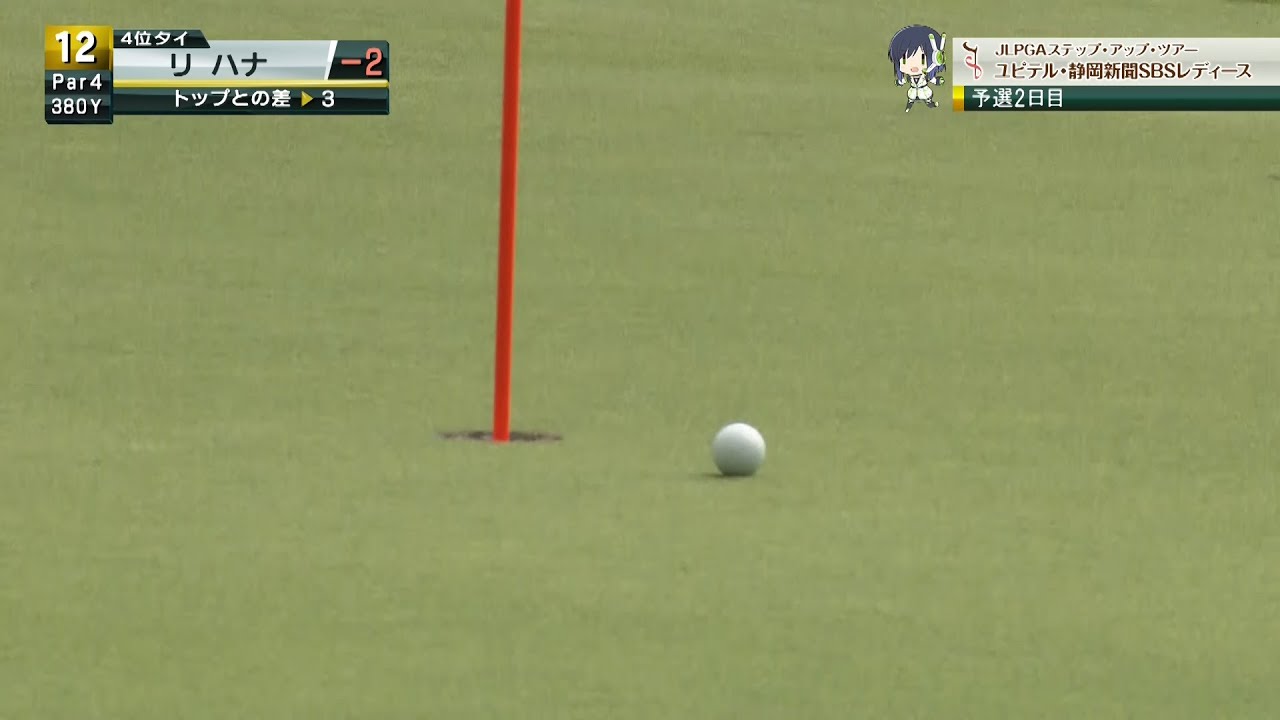 リ・ハナがセカンドショットをピンそばにピタッ！！バーディで首位に食らいつく！！[ユピテル・静岡新聞SBSレディース]