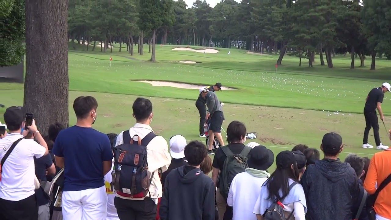 ZOZO championship 2022。練習風景 ホブラン、ブラッドリー(優勝)、リッキーファウラー(祖父は日本人)　@ 習志野カントリー倶楽部