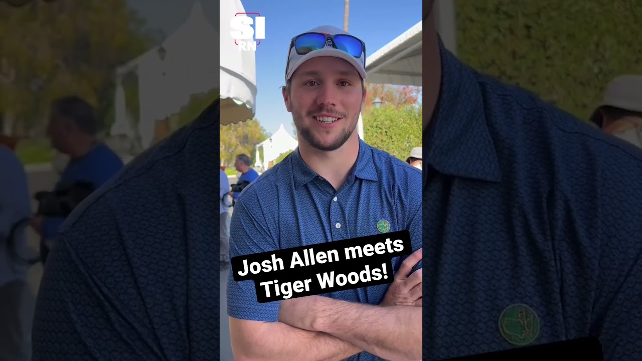 Even Josh Allen is star-struck meeting Tiger Woods ⛳️