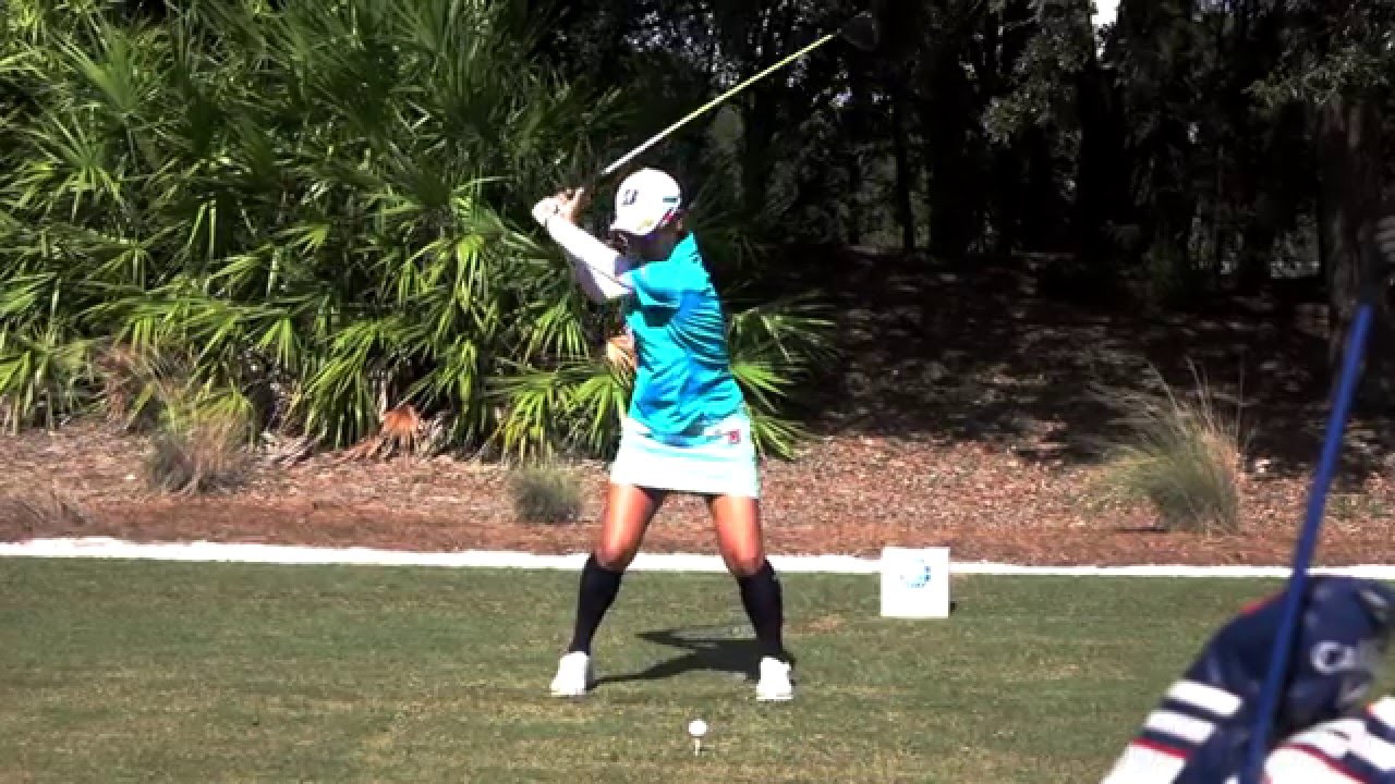 AI MIYAZATO 120fps SLOW MOTION FACE ON DRIVER GOLF SWING 2015 CME GROUP TOUR CHAMPIONSHIP 1080p HD