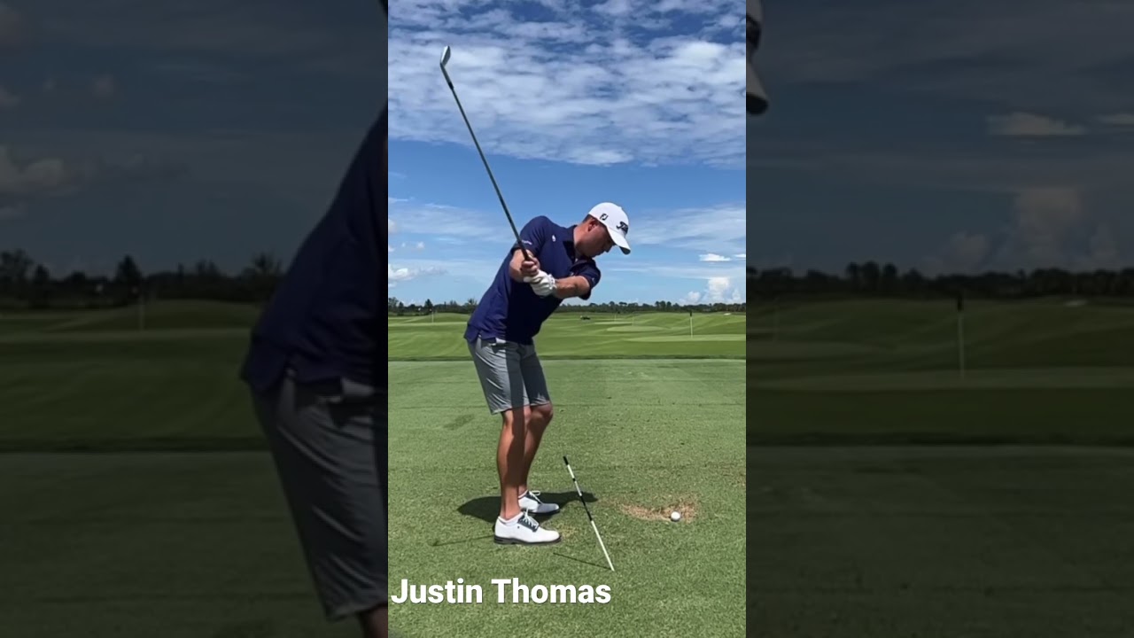 Justin Thomas Golf Swing down the line #golfswing #golftips #golf
