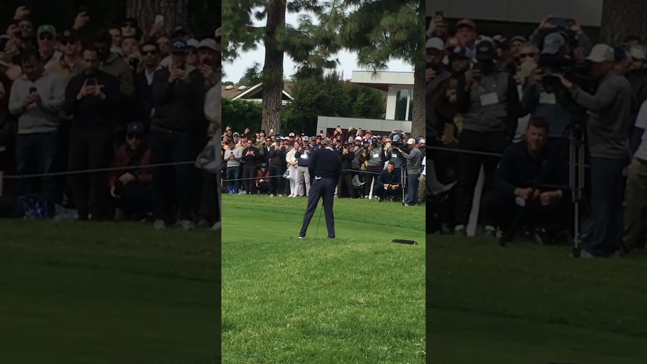 復活したタイガーウッズが、大会初日のスタートホールでバーディーパット！