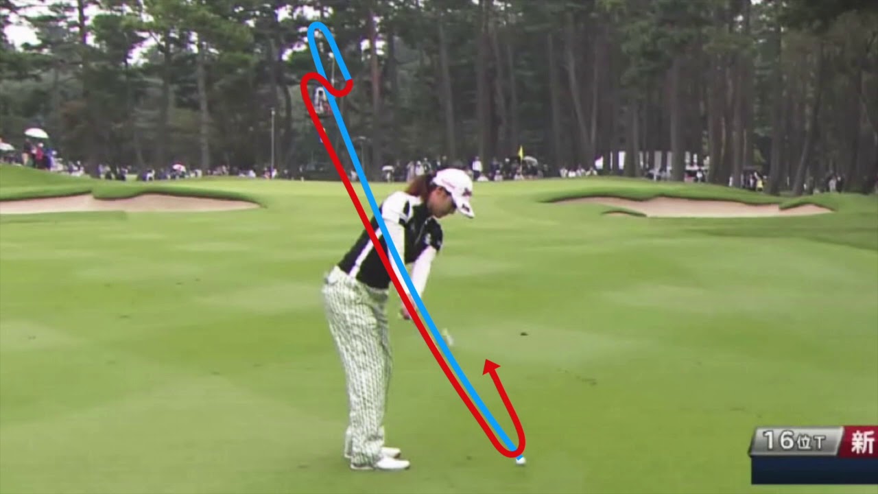 新垣比菜の後方からのスウィングプレーン