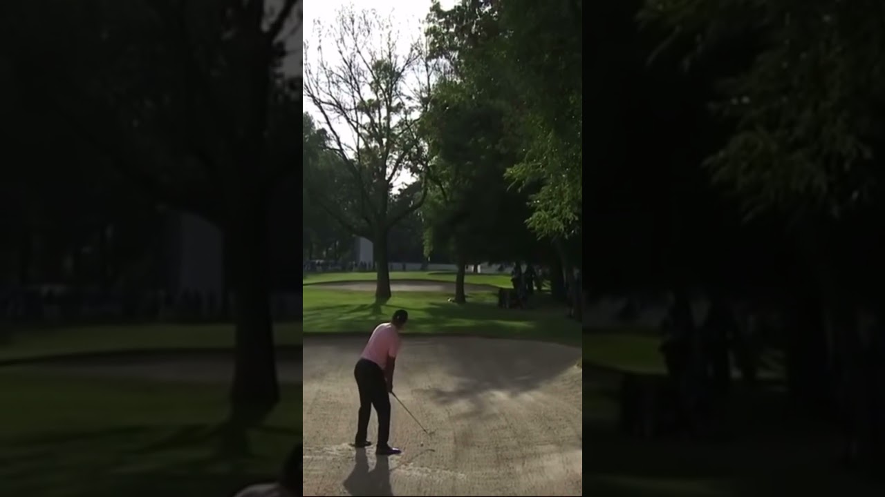 タイガーウッズ難しい位置から激スピンきかせてピン側【スーパーshot‼️】