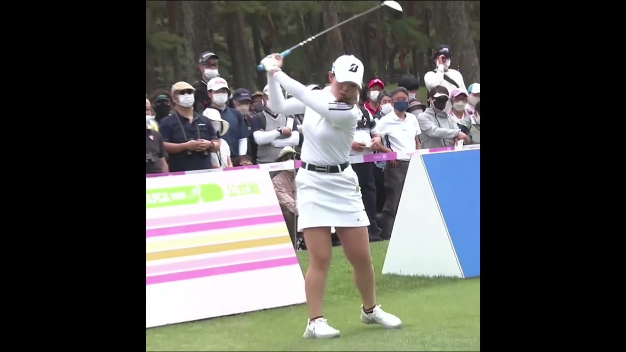 【吉田優利　ティーオフ前の集中】ゴルフ　スイング　ゴルフスイング　初心者　スロー　スローモーション　ドライバー　アイアン　女子プロ　MCS　2023.03 #shorts
