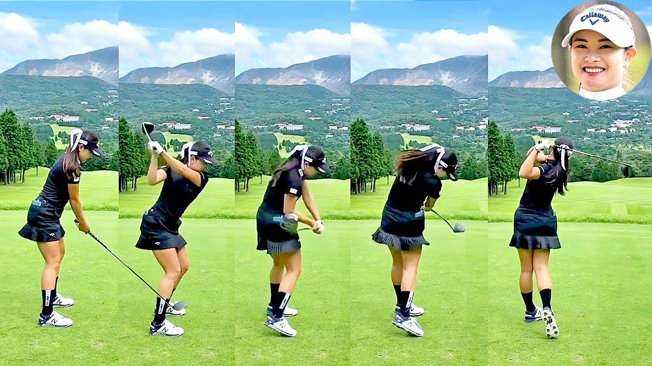 河本結 Yui Kawamoto プロゴルファー DRIVER SHOT SLOW MOTION !!!