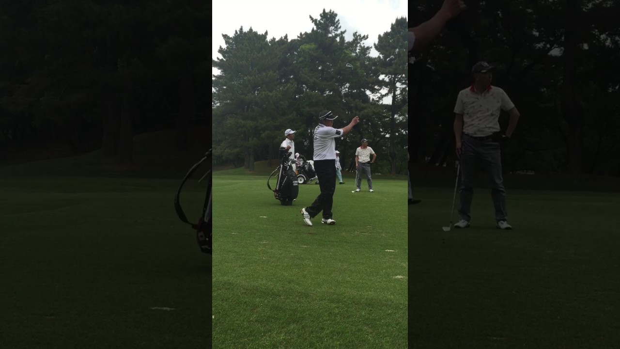 ジャンボ尾崎プロ  中日クラウンズプロアマでのアイアンショット(*•̀ᴗ•́*)و ̑̑