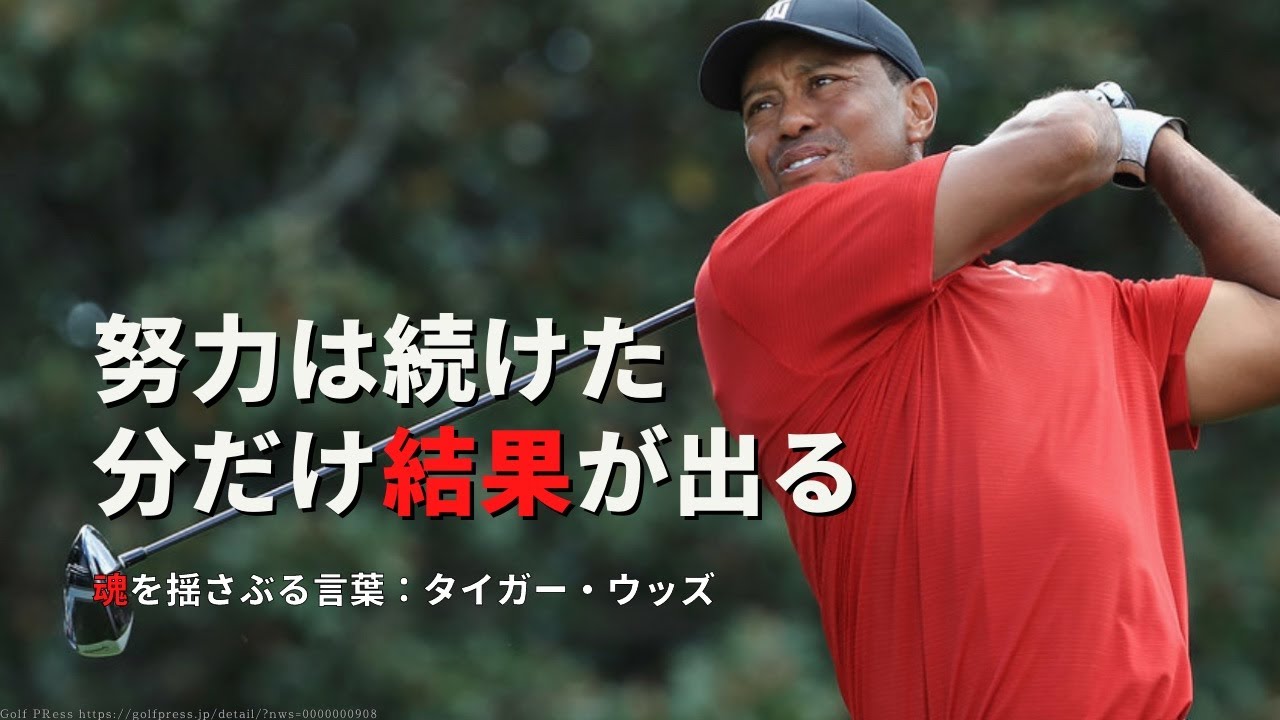 【魂を揺さぶる言葉】タイガー・ウッズ（９つの言葉）名言・格言ープロゴルファー