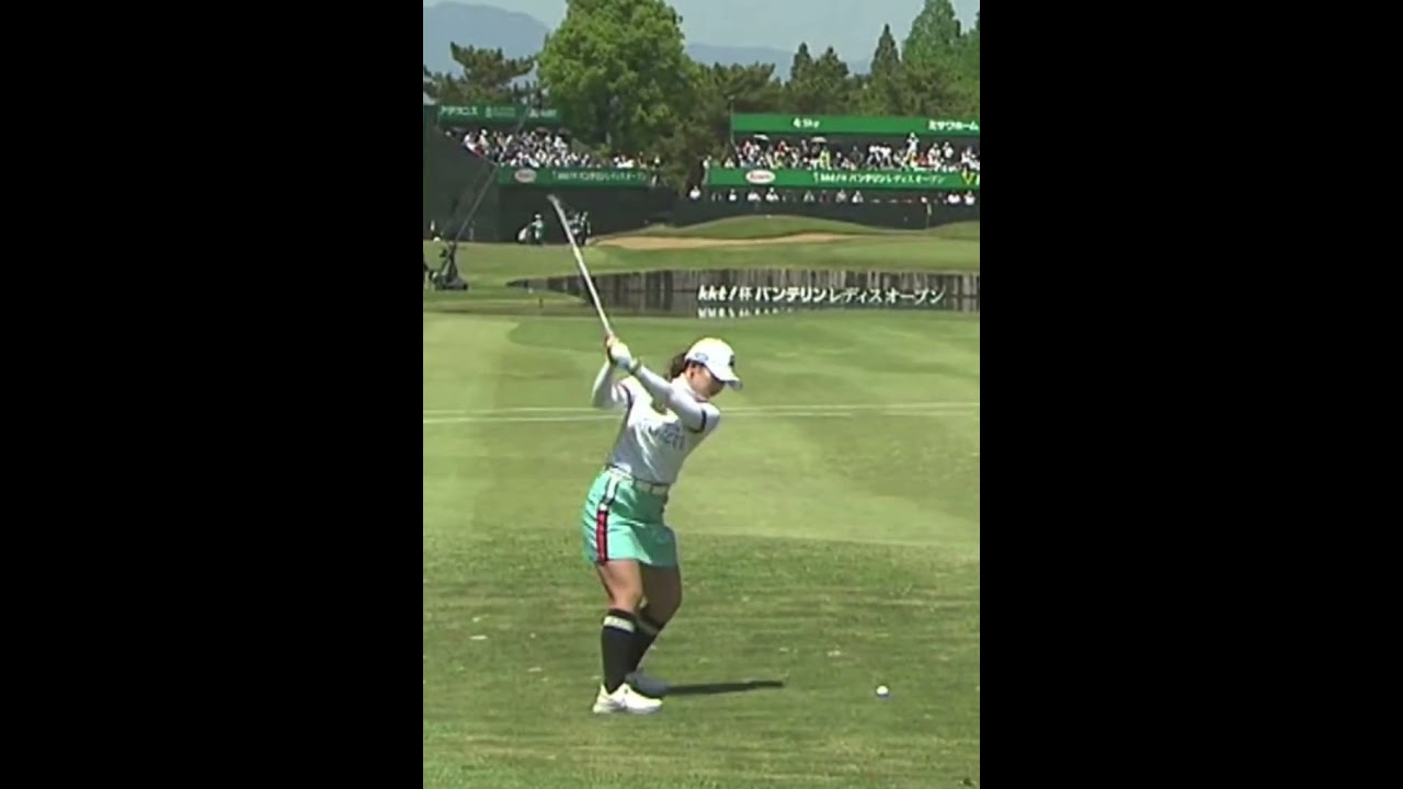 【吉田優利 503Yロングホール２打目フェアウェイウッド】ゴルフ　スイング　ゴルフスイング　初心者　スロー　スローモーション　女子プロ　ドライバー　MCS　2023.01 #shorts