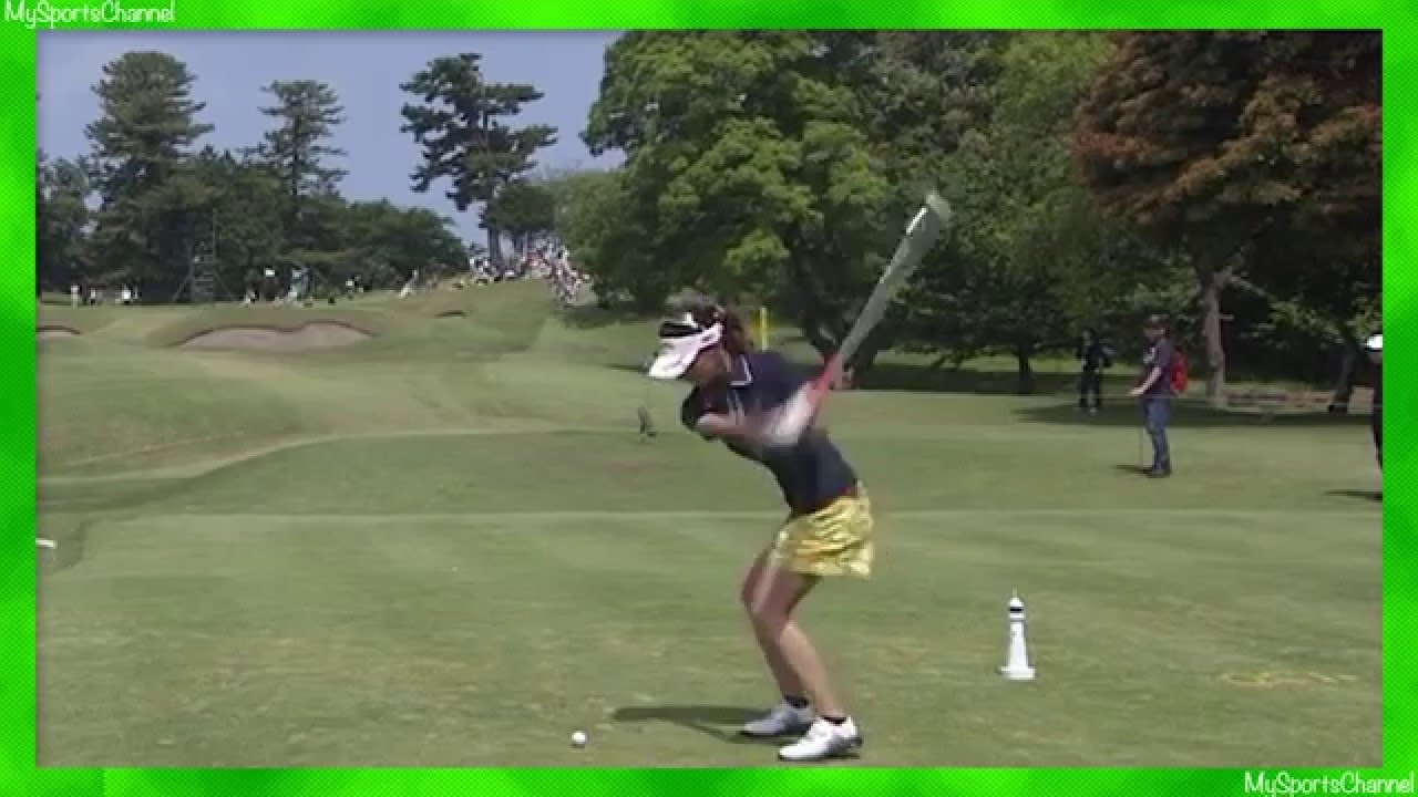 ※左打ち有り【ミニスカ美女ゴルファー】藤田光里 アイアンスイング Hikari Fujita iron shots